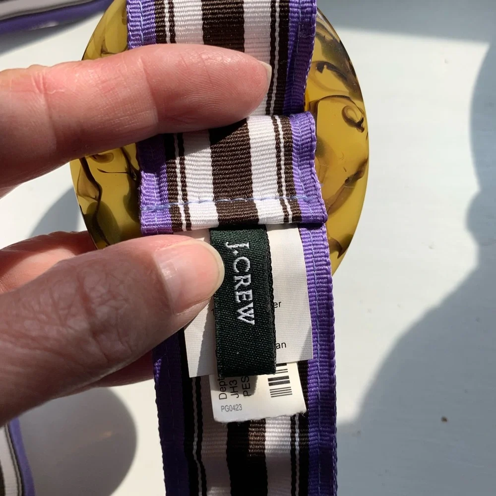 J. Crew Purple and Brown Striped Belt - Picture 3 of 4